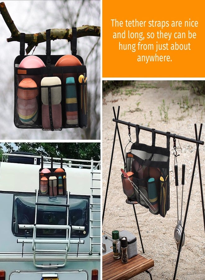 Enlisiwte Camping Dish Drying Bag Collapsible Dish Drying Rack Portable Mesh Drying Bag for RVs Campers Travel Trailers Space-Saving River Kitchen Storage Rack - Image 5